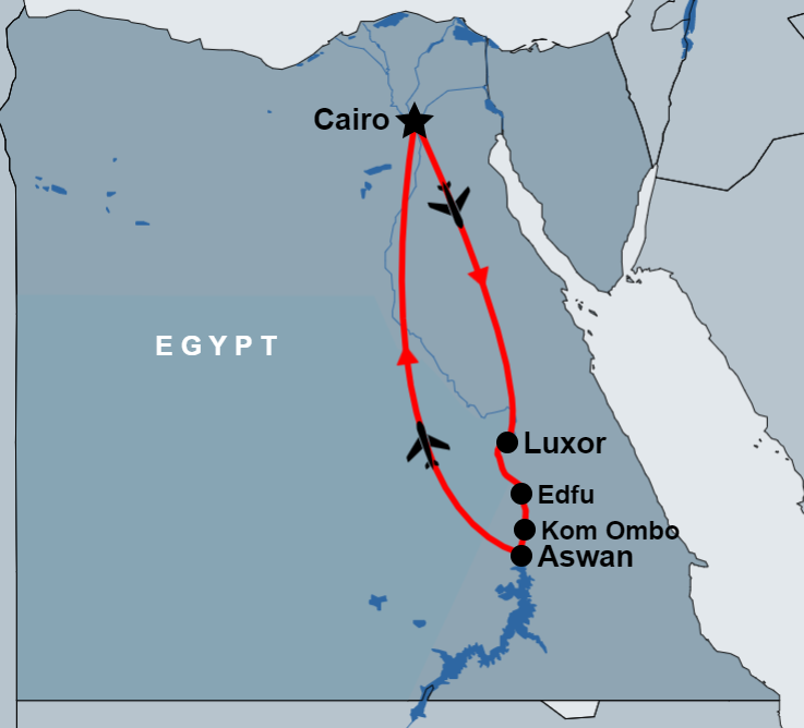 Luxury Oberoi Zahra Nile Cruise and Cairo map Luxury Oberoi Zahra Nile Cruise and Cairo map
